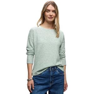 Street One Dames Shirt met structuur en knopen in Groen, in size: 34