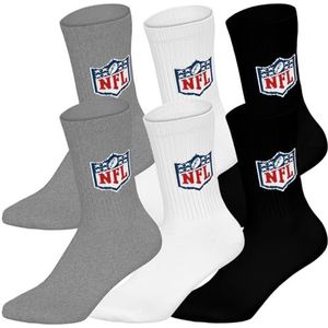 NFL SHIELD 6pk Crew Socks - MGR/WHT/BLK - 39/42