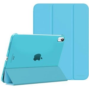 MoKo for iPad (A16) 11th Generation Case 2025, iPad 10th Generation Case 2022, Slim Stand Hard PC Translucent Back Shell Smart Cover Case for iPad 11 inch 2025, Auto Wake/Sleep, Azure