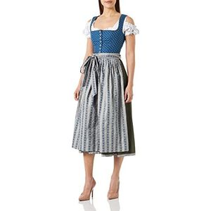 BERWIN & WOLFF TRACHT FOLKLORE LANDHAUS Dames 826071 jurk, olijfgroen met blauw, 42, Olivgrün mit Blau, 42