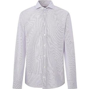 Hackett London Heren Mini GEO Print Shirt, Blauw (Blauw/Rood), XL, Blauw (Blauw/Rood), XL