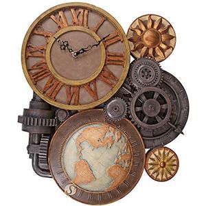 Design Toscano Gears of Time Steampunk Wandklok Sculptuur, Grote 25"", Polyresin, Full Color