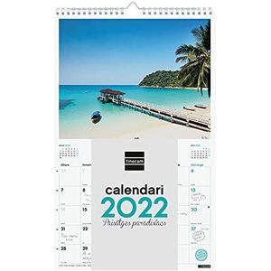 Finocam - Kalender 2022, 250 x 400 mm, spiraalvormige wandafbeeldingen voor het schrijven van katalaanse landschappen.