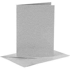 Creativ Ansichtkaarten met enveloppen, Grijs, One Size