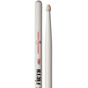 Vic Firth American Classic® Series Drumsticks - 5BW - American Hickory - Wood Tip - White
