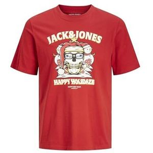 Jack & Jones Jjxmas Christmas Skull Tee Ss Crew Neck, scarlet sage, S
