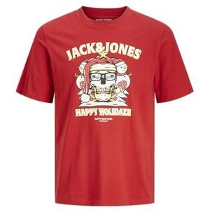 Jack & Jones Jjxmas Christmas Skull Tee Ss Crew Neck, scarlet sage, S
