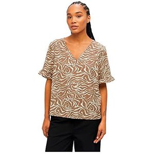 Object Objseline S/S Top Noos T-shirt voor dames, fossiel, 34