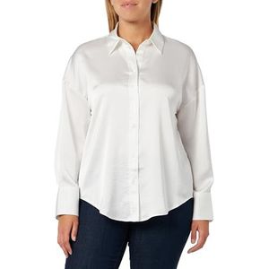 ONLY Onlmarta Ls Oversized satijnen shirt voor dames, WVN blouse, cloud dancer, L