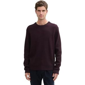 TOM TAILOR heren trui, 36919 - Navy Purple Structuur Twotone, L