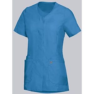 BP Med Tunics, 1764-241-0116, kiack voor dames - 1/2 mouwen en V-hals - 49% katoen, 48% polyester, 3% elastolefine - slanke pasvorm - maat: 2XLn - kleur: azuurblauw