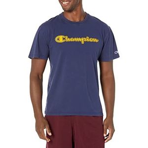 Champion Mannen Vintage T-shirt, Script Logo T-shirt, Solar Wash Athletic Navy, XXL, Solar Wash Athletic Navy, XXL