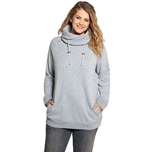 Ulla Popken Dames sweatshirt, lichtgrijs melange, 54+