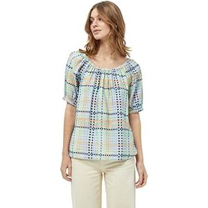 Minus Dames Luretta blouse met korte mouwen, mango sorbet print, 12, Print mango sorbet, 38