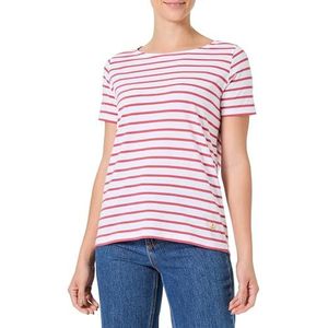 Armor Lux Lichte katoenen matrozen met korte mouwen voor dames, Wit/Garnet Roze, M