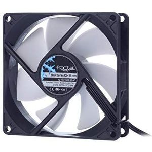 Fractal Design Silent Series R3 White - Stille computerventilator - Geoptimaliseerd voor stille werking - 92 mm - Rotatiesnelheid 1500 RPM - Zwarte lintkabel - Geweerlagers - 12v - Zwart/Wit