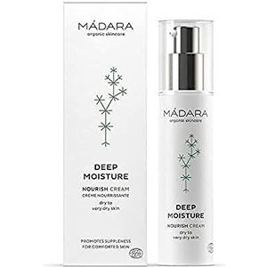 MÁDARA Organic Skincare | Deep Moisture Cream - 50ml, Rich, Ultra-voedend, Verzachtend, Voor droge en vochtarme huid, Veganistisch, Ecocert gecertificeerd, Recyclebare verpakking