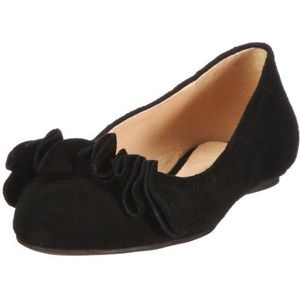 Buffalo London 210-4592 Kid Suede Black 01 115208 Dames ballerina's, zwart zwart 01, 37 EU