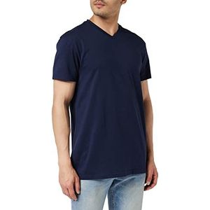 Lower East Heren T-shirt met V-hals, gemaakt van 100% katoen, Wit/zwart/grijs/blauw/groen, set van 5, L