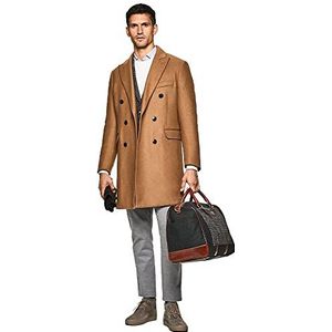 Hackett London - Camel Broken Twill - Herenjas - Dubbele Geborstelde Stijl