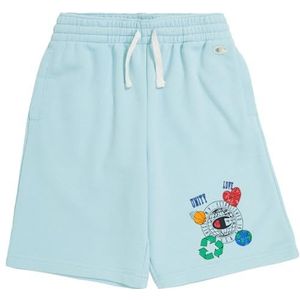 Champion Rochester 1919 Eco Future B - Circular Recycled Spring Terry Graphic Bermuda Shorts, pastelblauw, 7-8 jaar kinderen en jongens SS24, pastelblauw, 7-8 Jaar