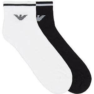 EMPORIO ARMANI MAN'S POP SPONS 2-PACK SOKKEN BINNEN ZWART TU, Zwart, One size