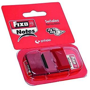 Fixo Notes 65006651. Zelfklevende marker met dispenser, rood, PET, 25 x 43 mm