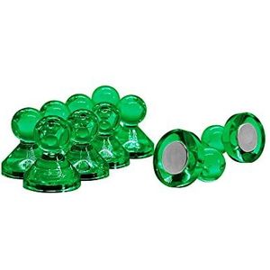 Magneet Expert® Grote groene acryl Push Pin Magneet - 21mm dia x 26mm hoog (10 Packs of 10)