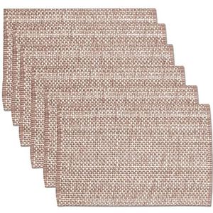 Sweet Home Collection Trends Two Tone 100% Katoen Geweven Placemat (6 Pack), 13"" x 19"", Taupe
