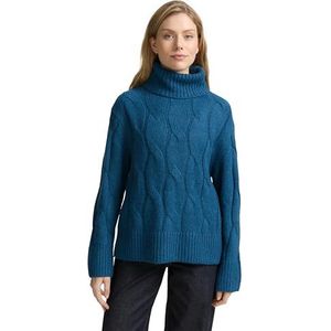 Tom Tailor - Damestrui - Dark Petrol Melange - Lange Mouwen