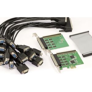 KALEA-INFORMATIQUE PCIe-controllerkaart 16 seriële poorten DB9 COM RS232 UART met chipset EXAR XR17V358