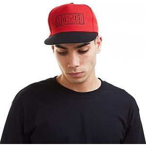 Marvel Heren lijn Logo Baseball Cap, Rood (Rood/Zwart Rbl), One Size
