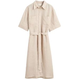 REL Linen SS Shirt Dress, Dry Sand, 42