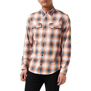 G-STAR RAW Heren Marine Slim Ls Shirt, Veelkleurig (verharde oranje Dylan Check D122-d145), M