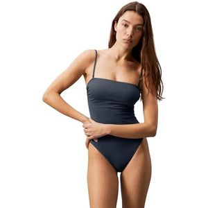 Calvin Klein - Swimwear - Badpak - Donkergrijs - Bandeau - Soft Cup