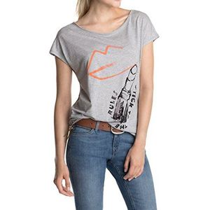 ESPRIT dames T-shirt met kusmondprint en pailletten 074EE1K004