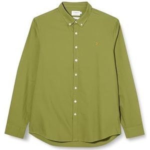Farah Heren Brewer Slim Fit Katoen Oxford Shirt, Wilde eend Groen, L