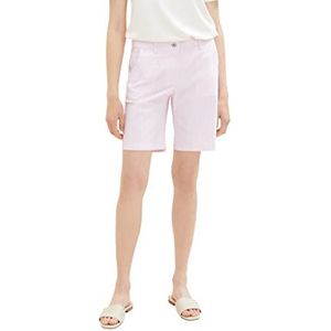 TOM TAILOR Dames 1036867 Bermuda Shorts, 32177-Offwhite Pink Stripe, 40, 32177 - Offwhite Pink Stripe, 40