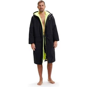 Speedo Unisex zwemjas | Open Water Zwemmen | Droogjas | Badstof Eigenschappen, Zwart/Hyper Yellow, S, Zwart/Geel, S