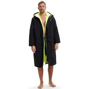Speedo Swim Open Water Swimming | Drying Robe | Badeigenschappen Unisex zwemjas voor volwassenen, Zwart/Geel, M