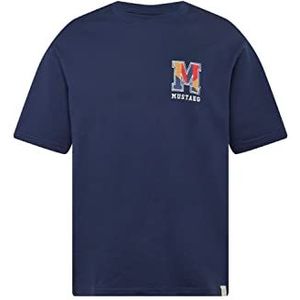 MUSTANG Heren Andrew C Embro T-shirt, Navy Blazer 5324, L