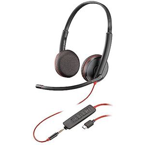 Poly Blackwire 3225 bedrade headset (Plantronics) - Ruisonderdrukkende microfoon - stereo-ontwerp - Maak verbinding met pc/Mac/Mobile via USB-C, USB A of 3,5 mm - Werkt met Teams, Zoom - Amazon