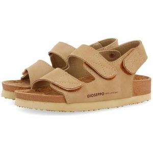 GIOSEPPO Teenslippers met biologische zool, marineblauw, met verstelbare sluitingen voor jongens en meisjes, Krapina, Taupe, 33 EU