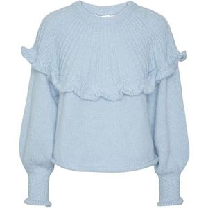 PIECES Pcsikka Ls Oneck Knit Bc Pullover voor dames, Angel Indien, M