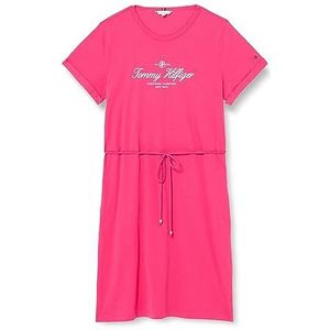 Tommy Hilfiger Dames CRV 1985 REG C-NK korte jurk SS T-shirt, helder Cerise roze, 50, Bright Cerise Roze