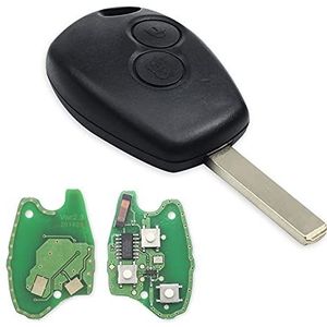 Heart Horse 2 Knoppen Blanco Afstandsbediening Autosleutel Shell Elektronische Sleutel Shell Programmeerbare Afstandsbediening voor Re-nault Clio 3 Kangoo 2 Modus Master Twingo - 433Mhz PCF7947 Chip