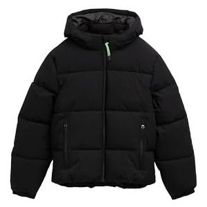 Tom Tailor - Gewatteerde Jas - Zwart - Met Capuchon - Ritszakken
