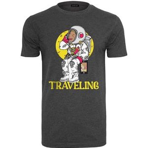 Mister Tee Heren T-shirt Traveling Tee, print T-shirt voor mannen, grafisch T-shirt, streetwear, antraciet, L