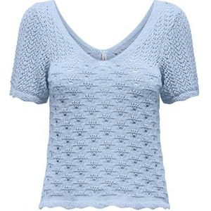 ONLY Dames Onlbecca Life Ss V-hals Top Cc KNT T-shirt, Cashmere Blue, M