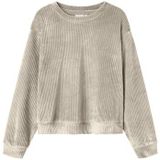 Nkfveloa Ls Velvet Short Top, cement, 146-152